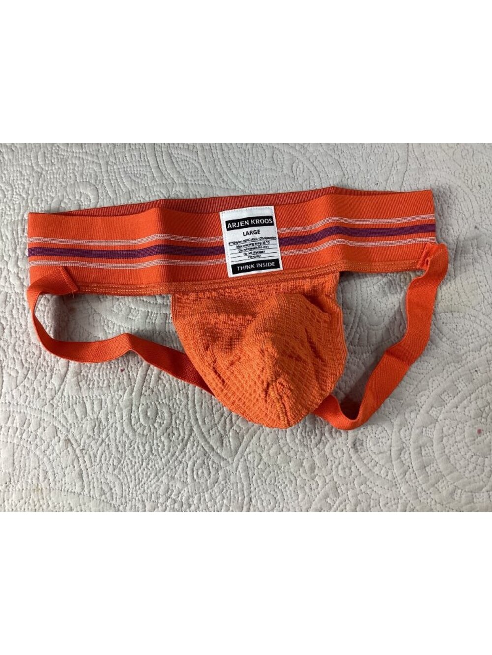Arjen Kroos Mens Orange Athletic Supporter Jockstrap Underwear*Gay*Large*NIP